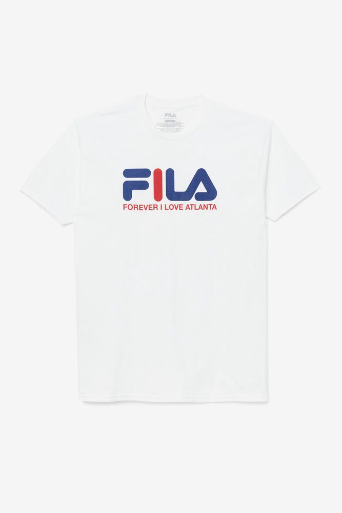 Fila Forever I Love Atl White T-Shirt Mens - NZ 58497-HFYT